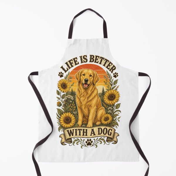 Item preview, Life Is Better With a Dog Golden Retriever Sunflower Design designed and sold by CatalystAI.
