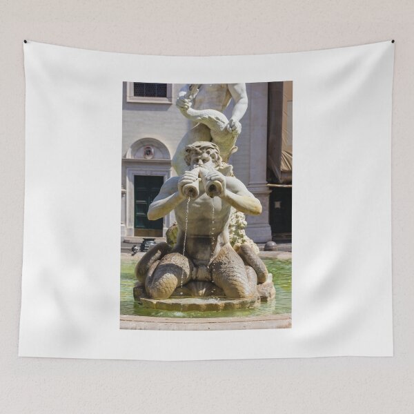 Item preview, Marble Fountain Statue Spouting Water With Pigeons Perched on Head and Basin designed and sold by Nmallia.