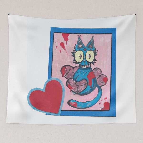 Item preview, Creepy Cute Grunge Cat Patchwork Heart Creepypasta Graphic designed and sold by Spooky-Fluffy.