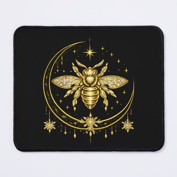 Item preview, Celestial Winter Bee | Gold Holiday Nature Design designed and sold by IRYNASHOP.
