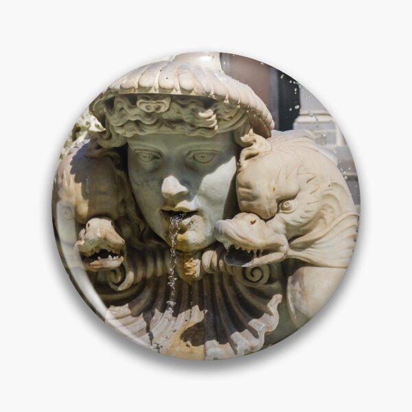 Item preview,  Ornate Stone Fountain Sculpture With Mythical Dolphin Heads Spouting Water in Historic European Square designed and sold by Nmallia.