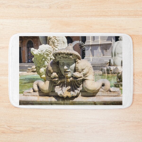 Item preview,  Ornate Stone Fountain Sculpture With Mythical Dolphin Heads Spouting Water in Historic European Square designed and sold by Nmallia.
