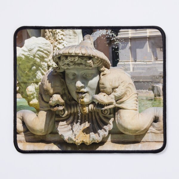 Item preview,  Ornate Stone Fountain Sculpture With Mythical Dolphin Heads Spouting Water in Historic European Square designed and sold by Nmallia.