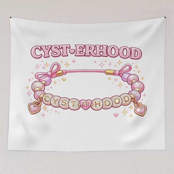 Item preview, CYST-ERHOOD PCOS Awareness Teal Pink Bracelet Cyster Sticker designed and sold by Jaded's Cute Clips.