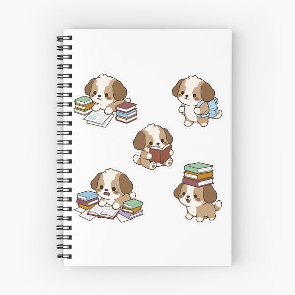 Item preview, Cute Study Dog Sticker Pack | Kawaii Reading dogs, Book Lover & Student Aesthetic Stickers chibi puppy lover designed and sold by Art IN Pack.