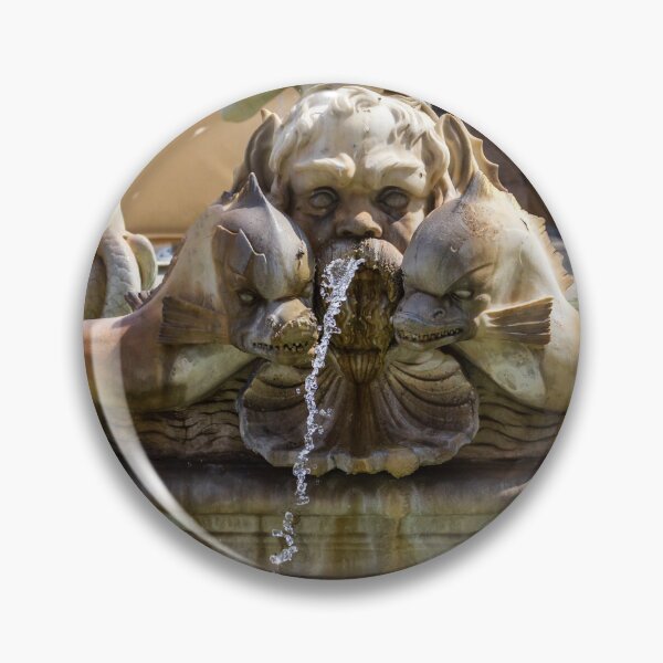 Item preview,  Ornate Stone Fountain Sculpture With Mythical Dolphin Heads Spouting Water in Historic European Square designed and sold by Nmallia.