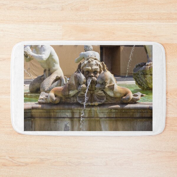 Item preview,  Ornate Stone Fountain Sculpture With Mythical Dolphin Heads Spouting Water in Historic European Square designed and sold by Nmallia.