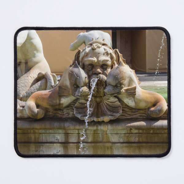 Item preview,  Ornate Stone Fountain Sculpture With Mythical Dolphin Heads Spouting Water in Historic European Square designed and sold by Nmallia.
