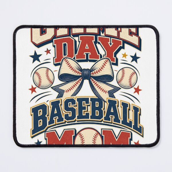 Item preview, Game Day Baseball Mom Retro Bow Sports Design designed and sold by CatalystAI.