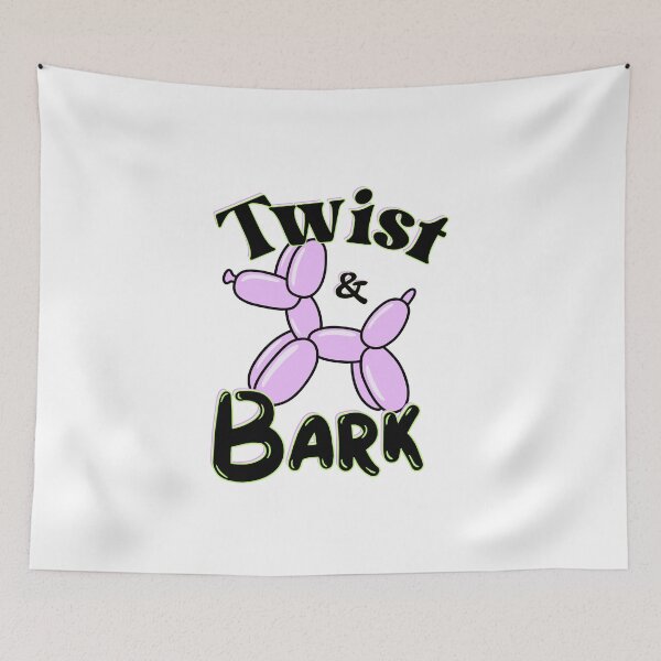 Item preview, Twist and Bark Retro Balloon Dog Neon Pop Art | Black Text Edition designed and sold by SunandShade.