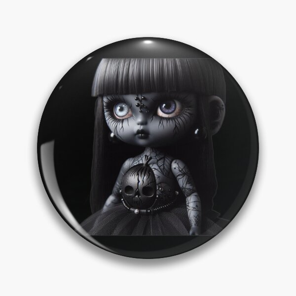 Item preview, Gothic Porcelain Doll with Spiderweb Tattoos and Skull Apple designed and sold by LujziWorld.
