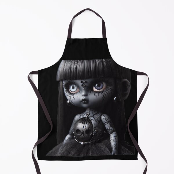 Item preview, Gothic Porcelain Doll with Spiderweb Tattoos and Skull Apple designed and sold by LujziWorld.