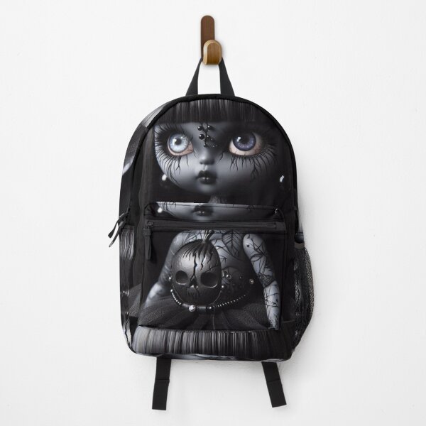 Item preview, Gothic Porcelain Doll with Spiderweb Tattoos and Skull Apple designed and sold by LujziWorld.