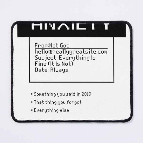 Item preview, You've Got Anxiety Funny Retro Email Parody T-Shirt Sarcastic Mental Health Humor Tee designed and sold by Glitch&Grin.