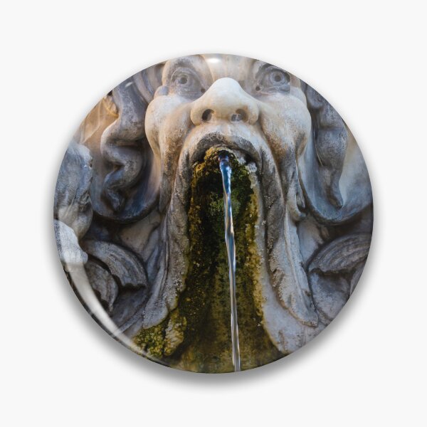 Item preview, Ornate Stone Fountain Sculpture With Mythical Dolphin Heads Spouting Water in Historic European Square designed and sold by Nmallia.