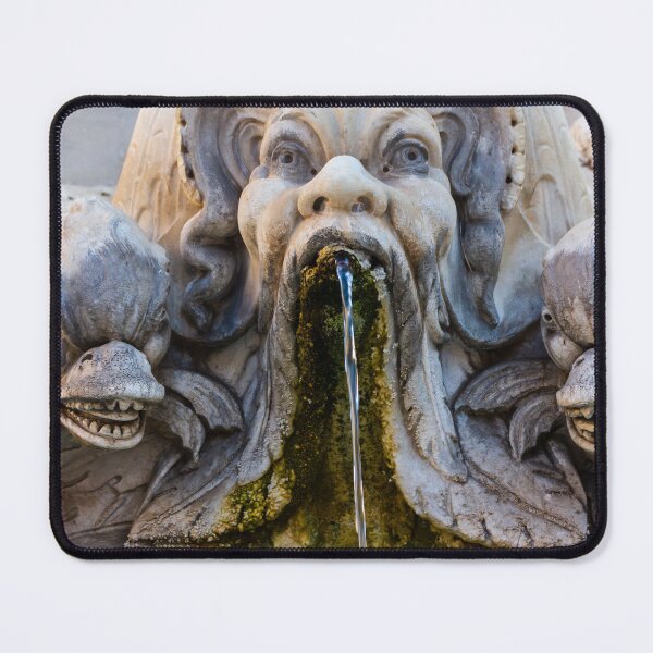 Item preview, Ornate Stone Fountain Sculpture With Mythical Dolphin Heads Spouting Water in Historic European Square designed and sold by Nmallia.