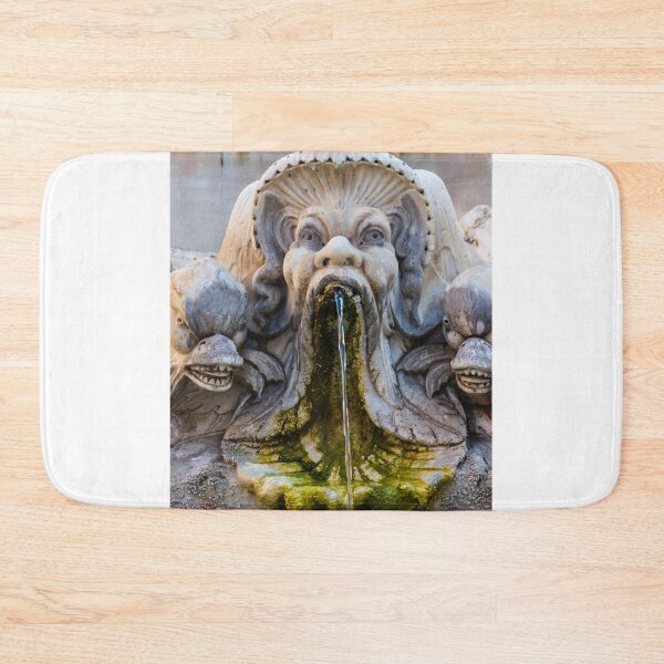 Item preview, Ornate Stone Fountain Sculpture With Mythical Dolphin Heads Spouting Water in Historic European Square designed and sold by Nmallia.