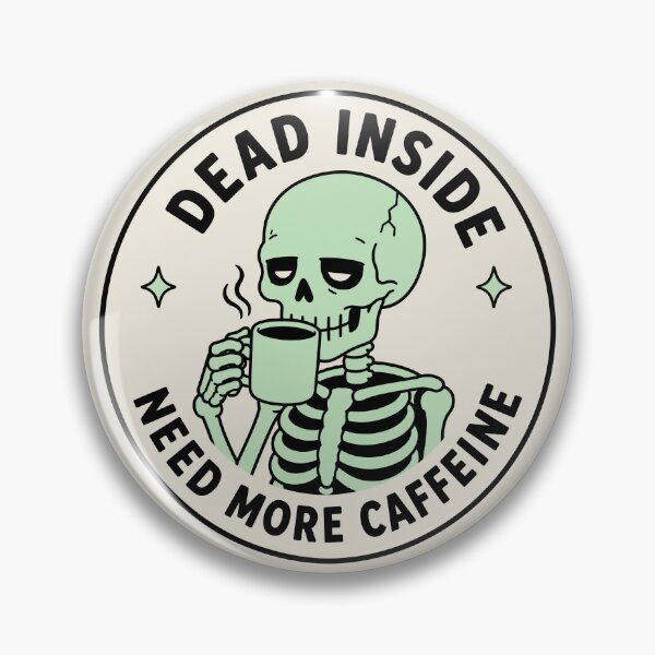 Item preview, Mint Green Skeleton Drinking Coffee Funny Dead But Caffeinated Design designed and sold by American Spirit.