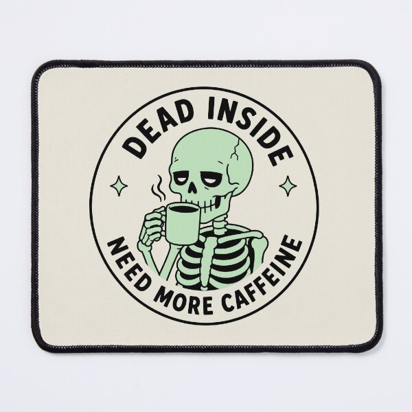 Item preview, Mint Green Skeleton Drinking Coffee Funny Dead But Caffeinated Design designed and sold by American Spirit.