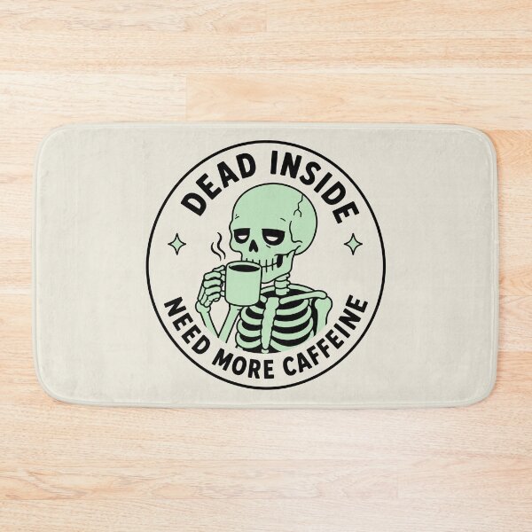 Item preview, Mint Green Skeleton Drinking Coffee Funny Dead But Caffeinated Design designed and sold by American Spirit.