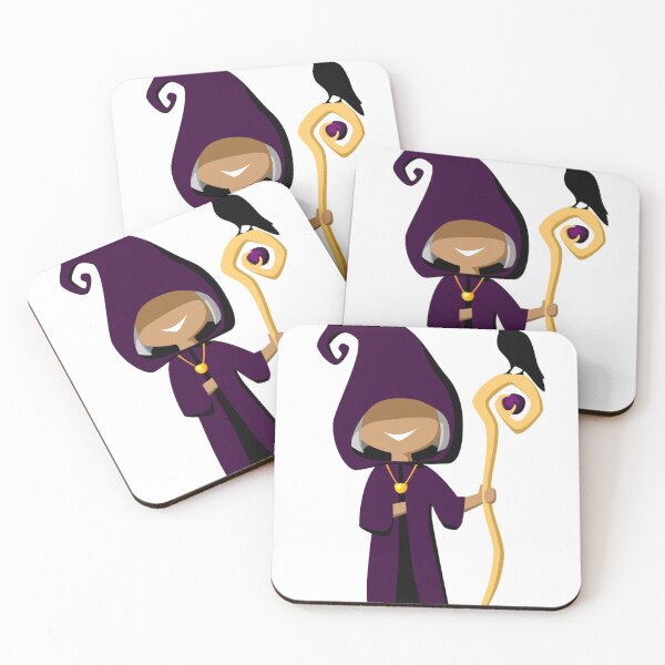 Item preview, Cute Wizard with Staff and Raven Illustration designed and sold by DailyDoodlesBySumbul.
