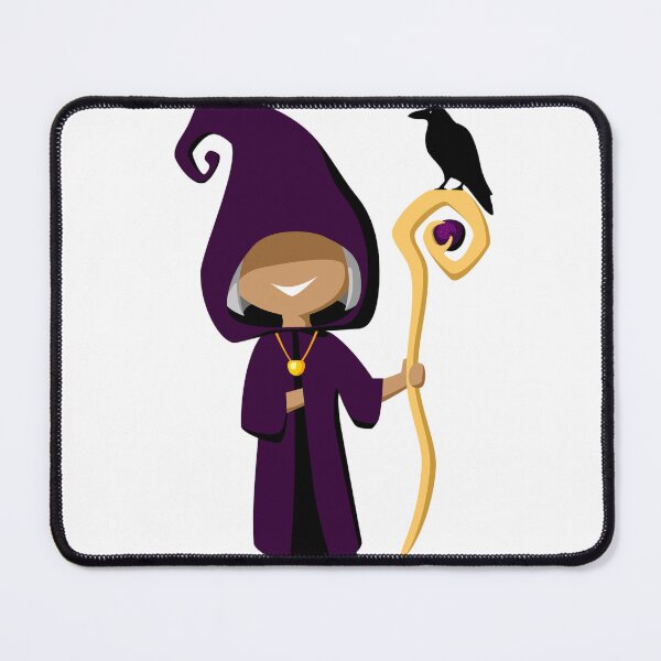 Item preview, Cute Wizard with Staff and Raven Illustration designed and sold by DailyDoodlesBySumbul.