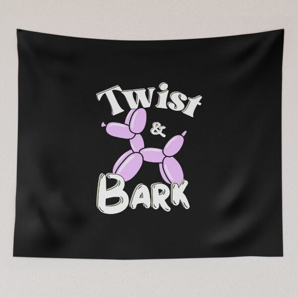Item preview, Twist and Bark Retro Balloon Dog Neon Pop Art | White Text Edition designed and sold by SunandShade.
