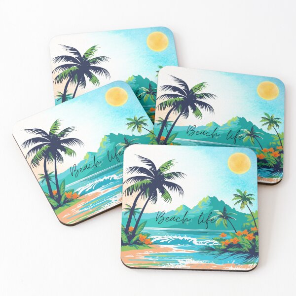 Item preview, Retro Tropical Island Beach designed and sold by SHAN-NO.