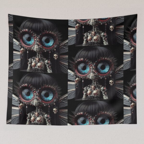 Item preview,  Cosmic Blue Eyed Insect Fairy Doll with Miniature Skulls designed and sold by LujziWorld.