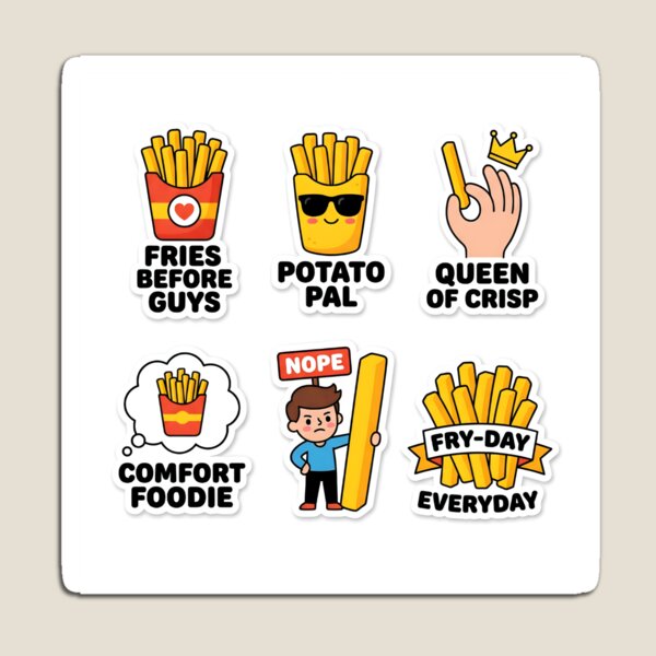 Item preview, French Fries Over Guys Funny Comfort Food Satire designed and sold by yanejoy.