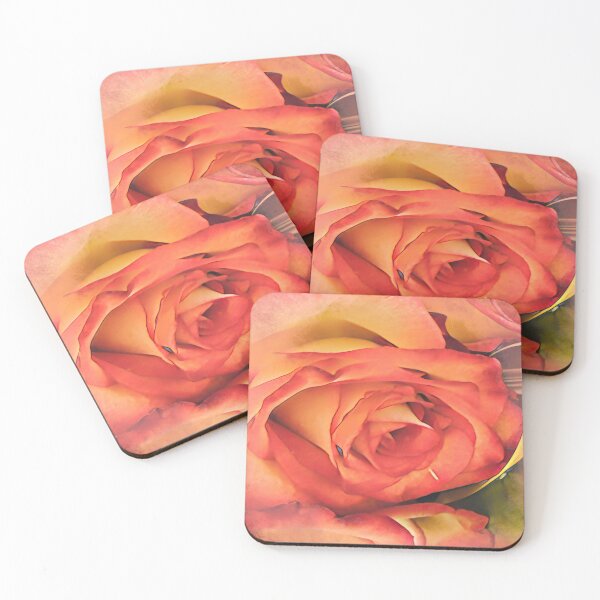 Item preview, Vintage Peach and Orange Rose Digital Painting Art designed and sold by BalkanBloom.