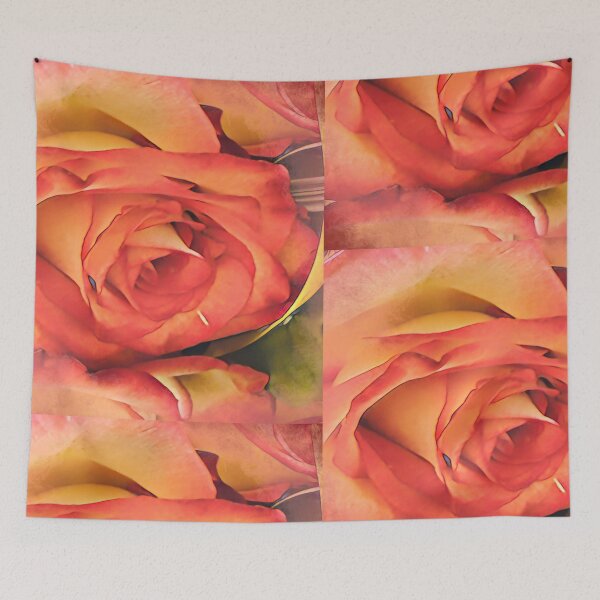Item preview, Vintage Peach and Orange Rose Digital Painting Art designed and sold by BalkanBloom.