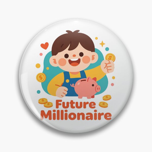 Item preview, Cute Cartoon Child Piggy Bank Future Millionaire designed and sold by WonderDokkan.