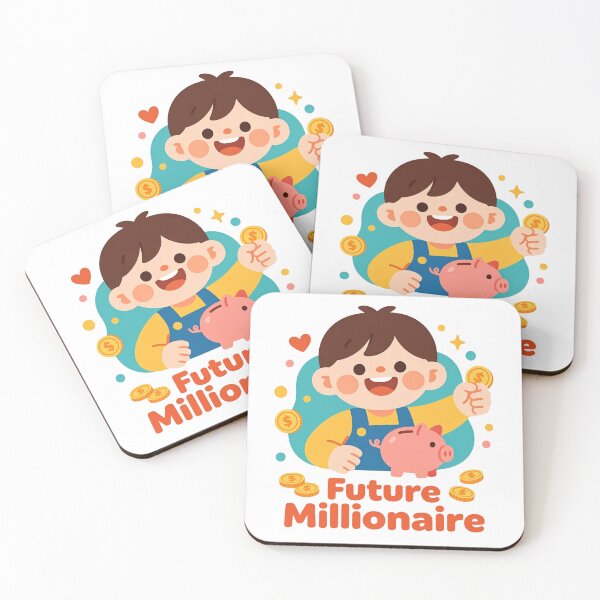 Item preview, Cute Cartoon Child Piggy Bank Future Millionaire designed and sold by WonderDokkan.