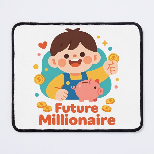 Item preview, Cute Cartoon Child Piggy Bank Future Millionaire designed and sold by WonderDokkan.