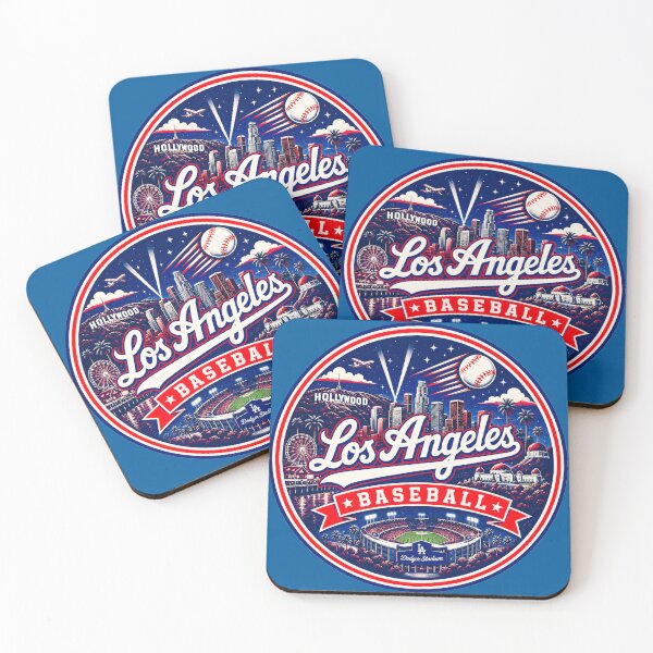 Item preview, Los Angeles Baseball Red Navy City Badge designed and sold by TKOprintdesigns.