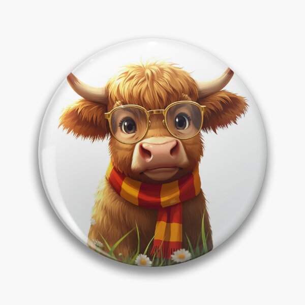 Item preview, Cute Highland cow wearing glasses designed and sold by fern magic.