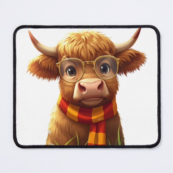Item preview, Cute Highland cow wearing glasses designed and sold by fern magic.