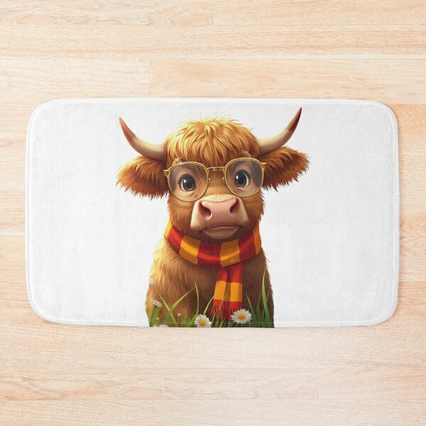 Item preview, Cute Highland cow wearing glasses designed and sold by fern magic.
