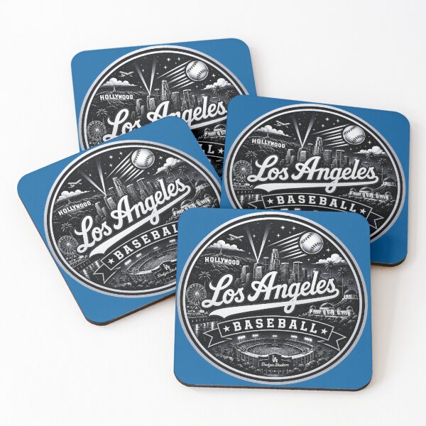 Item preview, Los Angeles Baseball Black Silver Emblem designed and sold by TKOprintdesigns.