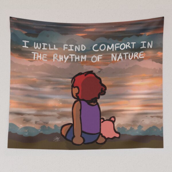 Item preview, Rhythm of Nature - Sunset Vibe Quote  designed and sold by BYZAHRAARTZ.