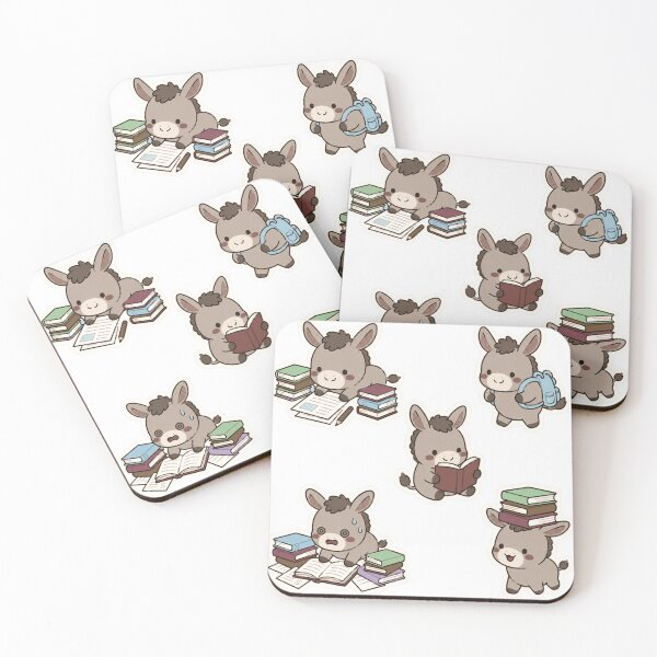 Item preview, Cute Study Donkey Sticker Pack | Kawaii Reading donkey, Book Lover & Student Aesthetic Stickers designed and sold by Art IN Pack.