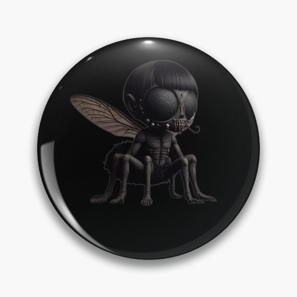 Item preview, Dark Lowbrow Fly Boy Doll with Cracked Texture and Insect Wings designed and sold by LujziWorld.
