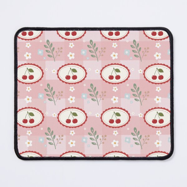 Item preview, Aesthetic Red Cherry Seamless Pattern with Minimalist Garden Flowers designed and sold by Teenidesign .