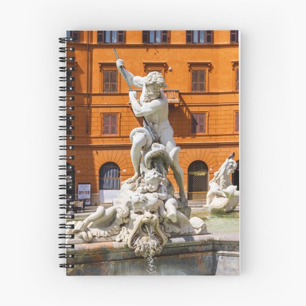 Item preview, Neptune Fountain Marble Statue in Italian Piazza With Baroque Architecture and Water Sculpture designed and sold by Nmallia.