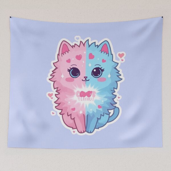 Item preview, Cotton Candy Cat Kawaii Sticker designed and sold by Stylestickers55.