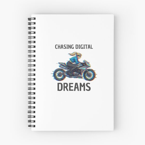 Item preview, Glitch Chasing Digital Dreams Girl Motorcycle Art designed and sold by RamjoVerse.