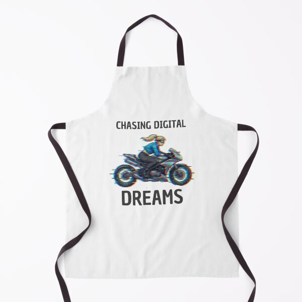 Item preview, Glitch Chasing Digital Dreams Girl Motorcycle Art designed and sold by RamjoVerse.