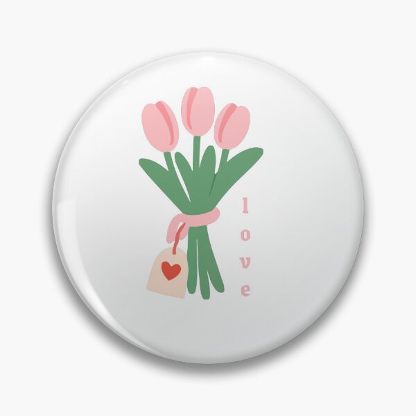 Item preview, Pink Tulip bouquet with ''Love'' Romantic Floral Design  designed and sold by katiecorners.