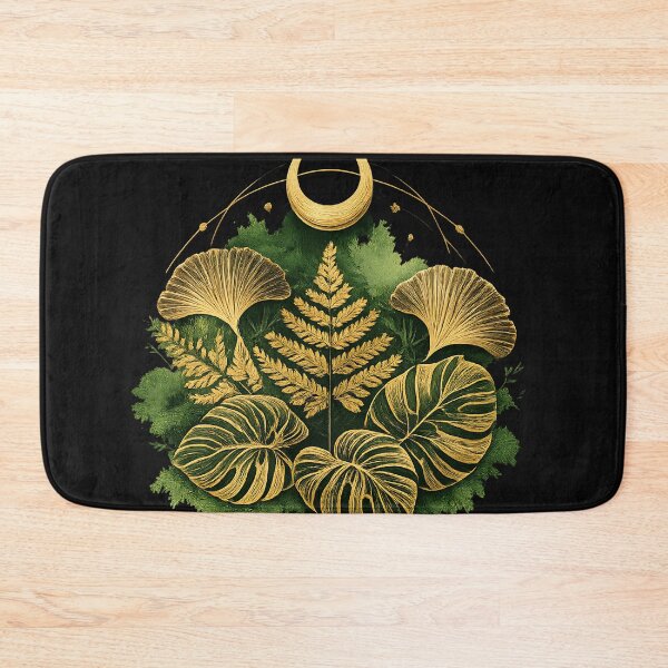 Item preview, Art Deco Gold Botanical Moon Phase Emerald Green Plant designed and sold by EXATEES  ⭐⭐⭐⭐⭐.